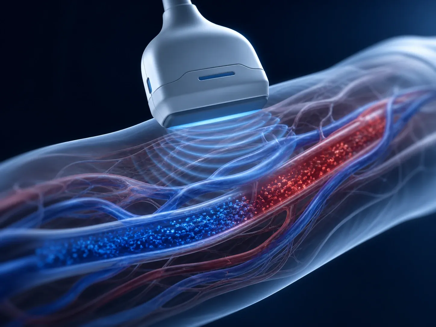 Visualização 3D de ultrassonografia Doppler do fluxo vascular